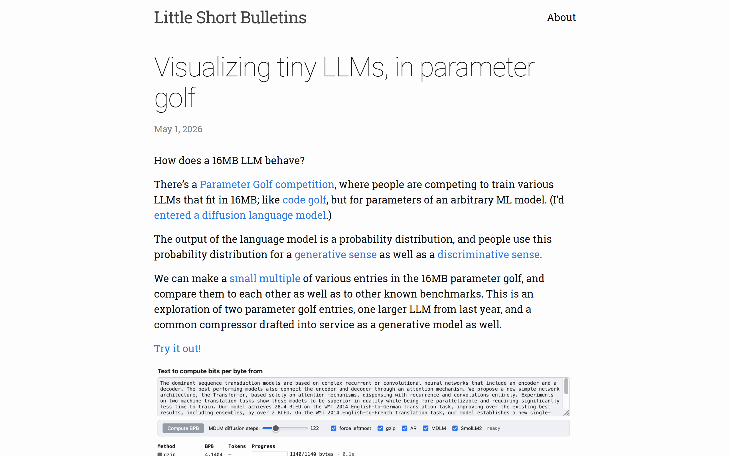 Visualizing Tiny LLMs from OpenAI's Parameter Golf screenshot