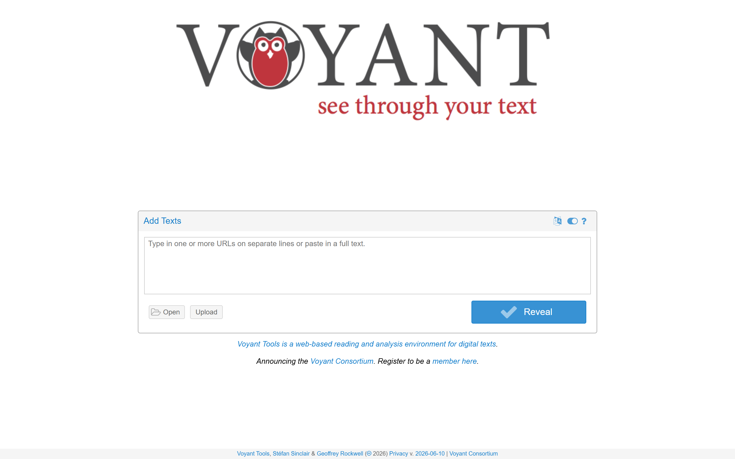 Voyant Tools screenshot