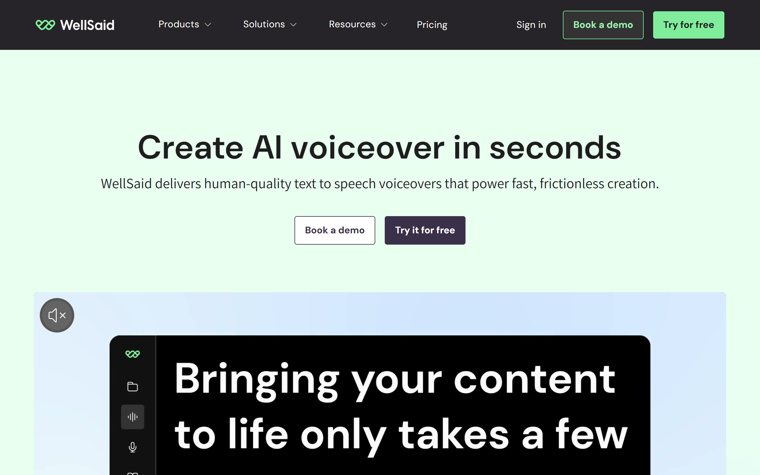 WellSaid Labs screenshot