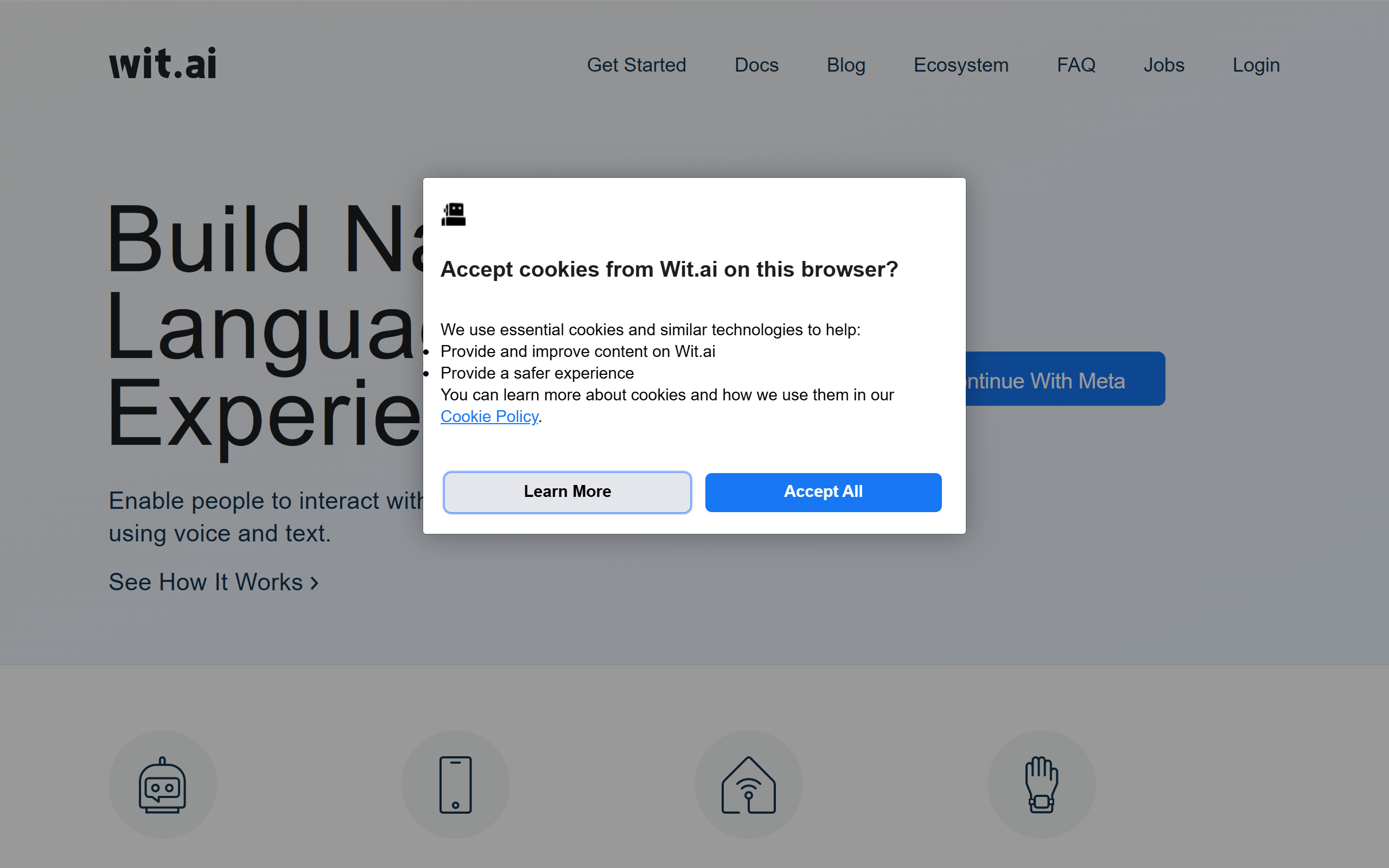 Wit.ai Developer NLP Tool screenshot