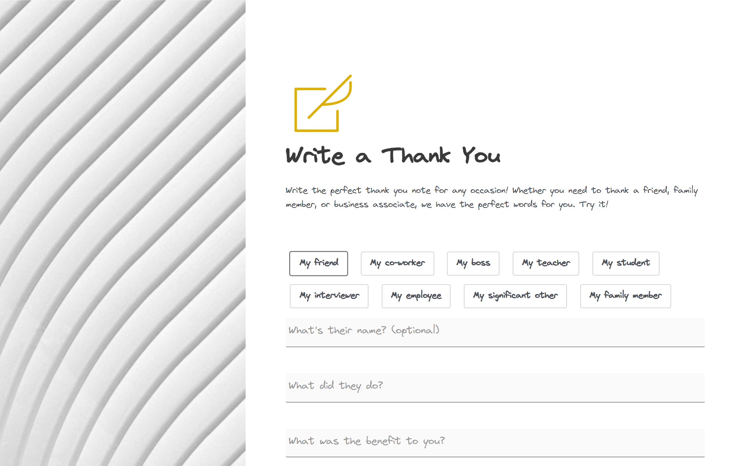 Write A Thank You screenshot