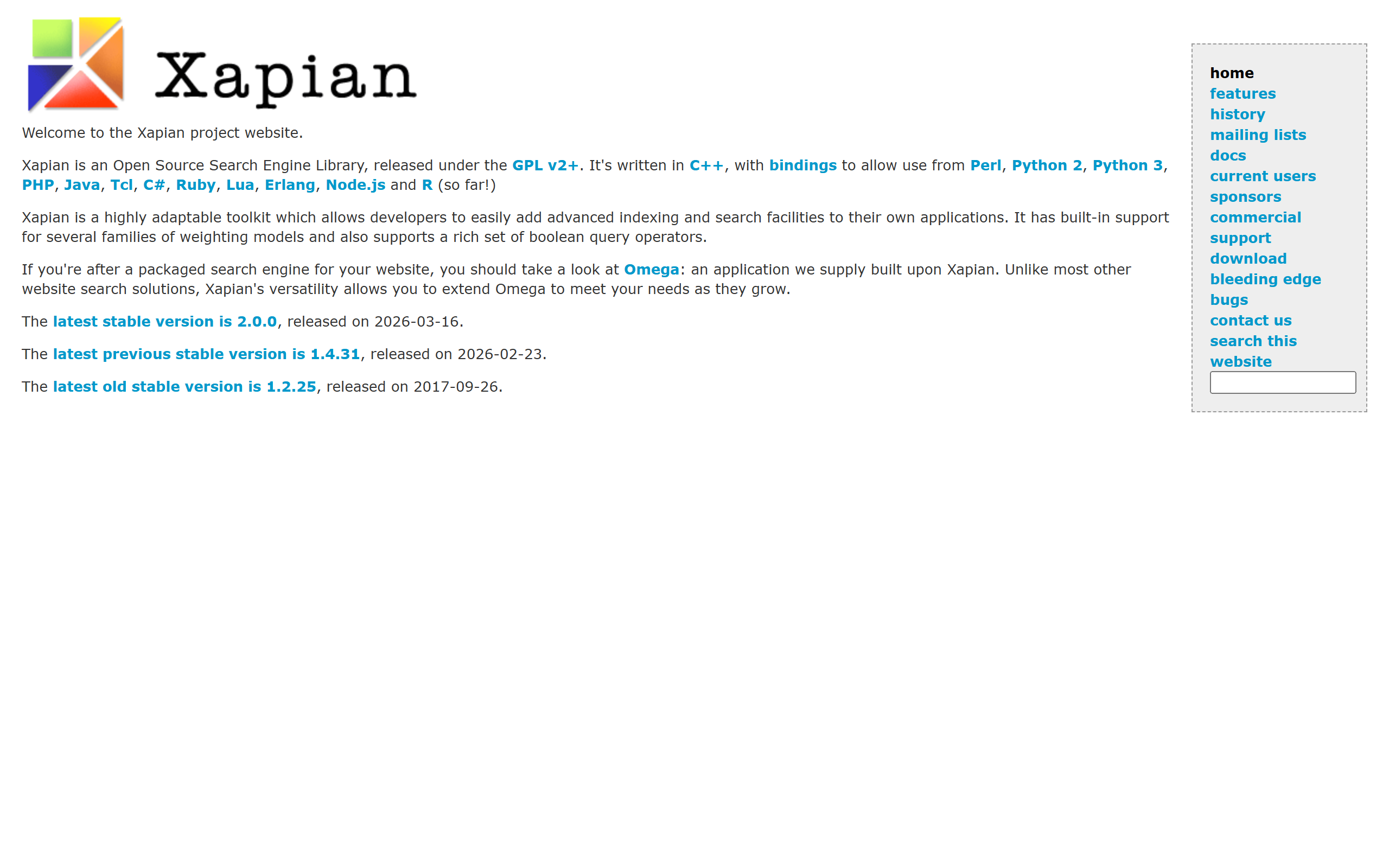 Xapian screenshot