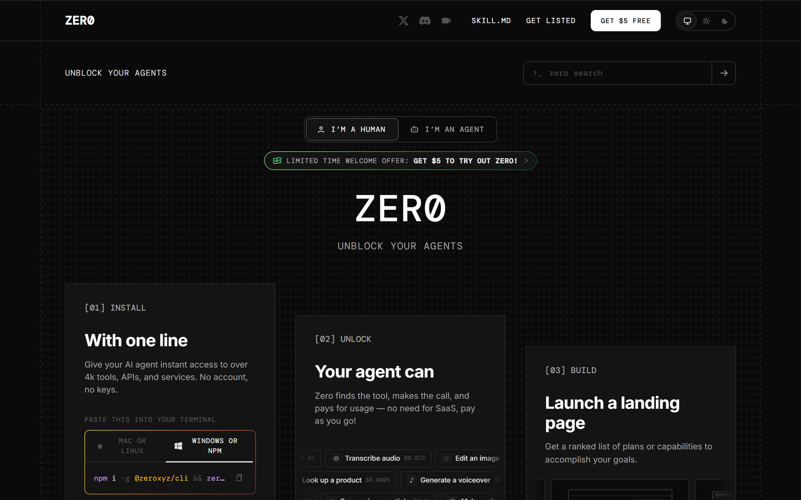 zero.xyz screenshot